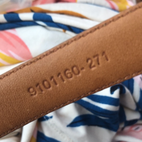 🚨B2G1 LAUREN RALPH LAUREN Tan Animal Print Italian Leather Brass Buckle Belt - Picture 9 of 9